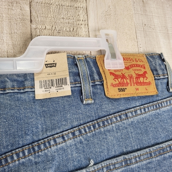 Men's Levi's 550 Relaxed-Fit Stretch Straight Blue Jeans 44x32 New Big & Tall - Picture 7 of 16